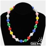 collar bolitas colores